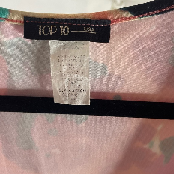 Top 10 Floral Sleeveless Dress small zips in front sleeveless vneck front slit - Picture 3 of 3